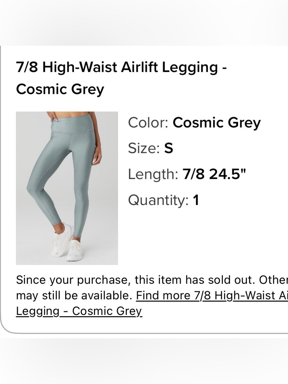 ALO Yoga 7/8 High-Waist Airlift Legging - Cosmic Grey